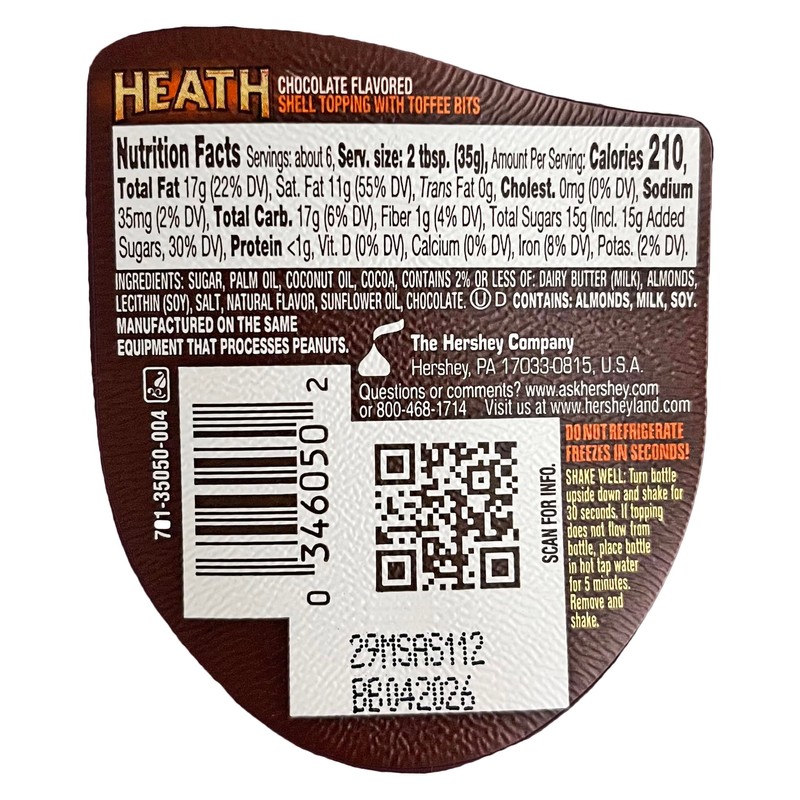 Heath Shell Topping, 7-Ounce Bottle (Pack of 3)