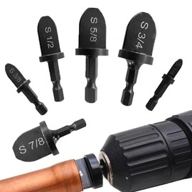 Uadme HVAC Repair Set, 6Pcs Copper Pipe Expander Swaging Tool with 1/4" Hex Shank, Air Conditioner Tube Swage Tool with 1/4", 3/8", 1/2", 5/8", 3/4", 7/8" Tubing Bits