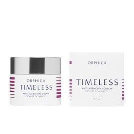 ORPHICA ANTI-AGING TIMELESS Crema de día, triple efecto antiarrugas, piel suave, elástica e hidratada, 50ml