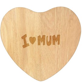 'I Love Mum' Wooden Heart Shaped Chopping/Cutting Board (WB00038600)