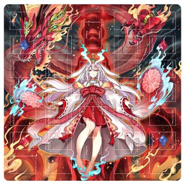 sabermaster Card Rubber Mat - 2 Player, Square playmat for Gamer 60x60cm/23.6x23.6inch