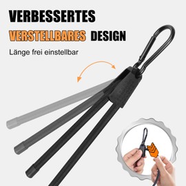 Adjustable Tensioning Rubber with Carabiner, Expander with Hooks, Set of 4, 100 cm Extra Strong Rubber Tensioner Rubber Bands for Awning, Garden, Tarps, Car, Bicycle and Outdoor Activities