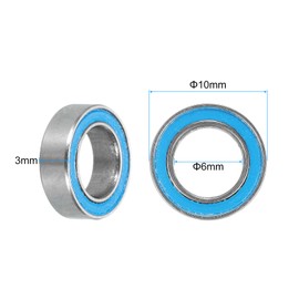sourcing map 5pcs MR106-2RS Miniature Deep Groove Ball Bearings 6x10x3mm Double Sealed Bearings for Electric Motor, Home Appliances, Garden Machinery, P6 (ABEC 3)