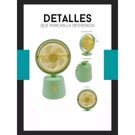Delaida Ventilador De Mano Recargable Base Mesa Escritorio Portátil