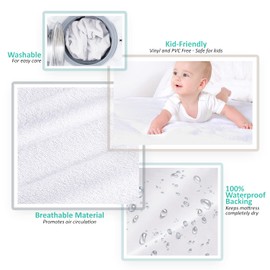 Nestl Premium Cotton Terry Mattress Protector – Soft and Waterproof 48 Inches Deep Pocket Mattress Protector – Breathable & Noiseless Cover