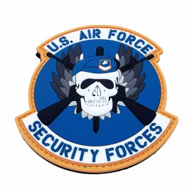 USAF Security Forces Patch  PVC/Glow in the Dark - With Hook and Loop