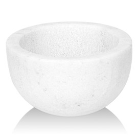 Linkidea Marble Shaving Soap Bowl, 100% Natural Marble with Interior Grooves for Maximum Lather, Heat Retaining Stone Provides a Luxurious Hot Shave Experience, Gift for Husband, Dad (White)