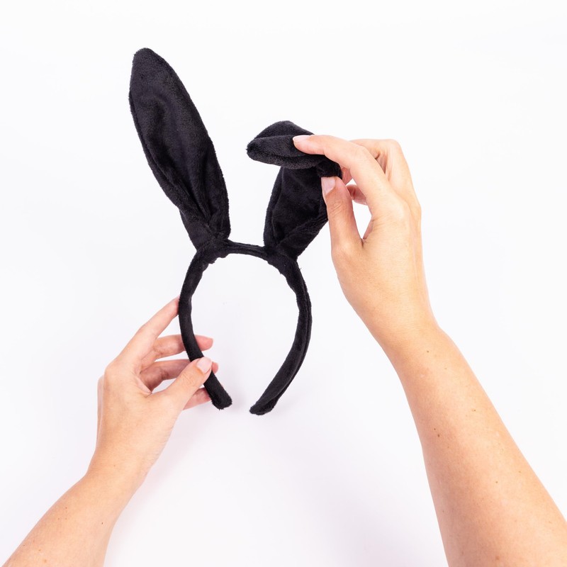 evelay Black Rabbit Ears Hare Headband Fancy Dress Costume Accessory