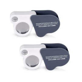 30X 50X Jewelers Loupe Magnifier Glasses，Pocket Magnifying Glass，Loupe Magnifier，Small Magnifying Glass For Coin Diamonds Gems Jewelry Stamps Close Work(2Pcs)
