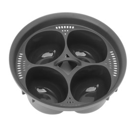 4 Egg Molds Steam, Food Grade PP Multifunctional Steam Basket Egg Boiler Accessory for TM5 TM6, 4 Egg Capacity Egg Poacher Moulds for Cooking Machines, Fryers, Ovens