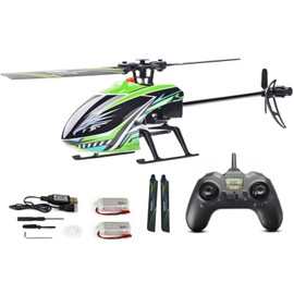 FLYCOLOR F03 RC Helicopter 4Channel 2.4Ghz Remote Control with 6-Axis Gyro and Altitude Hold and One Key Take Off for Beginner RTF (Green)