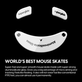 Pulsar Gaming Gears Superglide - Fastest and Smoothest Mouse Feet/Skates Made with Ultra Strong Flawless Glass Super Fast Smooth and Durable Sole for G-Wolves Hati-S Wireless
