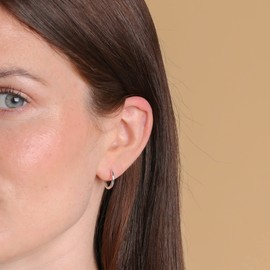 3 Pairs Sterling Silver Hoop Earrings for Women S925 Huggie Hoop Earrings With Cubic Zirconia Small Cartilage Sleepers Huggie Hinged Earrings Set for Girls Men