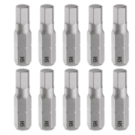 HARFINGTON 10pcs H5.0 Hex Screwdriver Bit 1/4" Hex Shank 25mm/1" Length Magnetic Hexagon Head S2 Steel Screw Driver Bit