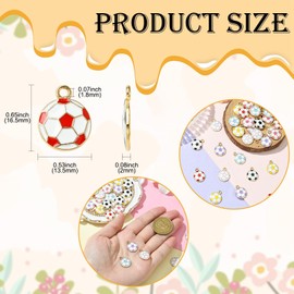 UR URLIFEHALL 35 pcs 7 Colors Enamel Football Charms Colorful Sports Charms for DIY Necklace Bracelet Earrings Jewelry Making Crafts Supplies, Enamel, No Gemstone