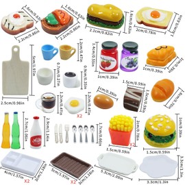 37 Pieces Miniature Food and Drink, Miniature Dollhouse Accessories, Gnome Accessories, Kitchen, Miniature Food Set, Miniature Food and Drink, Dollhouse Food Accessories, Decoration Christmas
