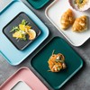 AIYoo Porcelain Dinner Plates Black 6 Inch Square Ceramic Dinner