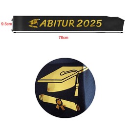 jenich Abitur 2025 Decorative Graduation Sash Black Headband Graduation Gift Exam Passed Graduation Sash Graduation 2025 Decoration for Graduations Graduation Graduation Party Decoration