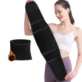 USUN Abdominal Belt Elastic Back Warmer Heat Belt Elastic Self Heating Belt Waist Support Recovery Belt After Birth Belly Band Comfortable Belly Slim Belly Belt (Black, L)