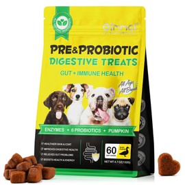 60 Chews Probiotics for Dogs,Dog Probiotics for Gut Health,Immunity Health, Seasonal Allergies, Upset Stomach Relief for Small, Medium and Large Dogs(Duck Flavor)