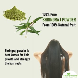 Organic Bhringraj Powder for Hair Growth (3.5 oz - 0.2 lb) Eclipta Alba for Hair Growth - False Daisy Herb Bhringraj - Karisalankanni Eclipta Prostrata (100g)