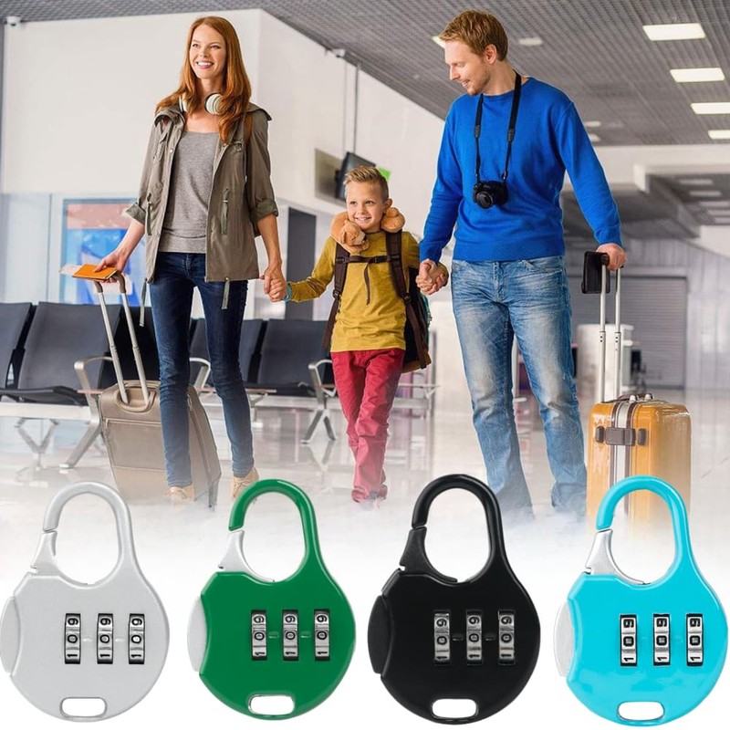 4 Pack Combination Locks Luggage Locks Padlock 3 Digit Combination