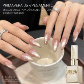 Xeijayi1pc Nude Begonia Spring Cat Ey Gel Nail Polish Nude                                                                                            