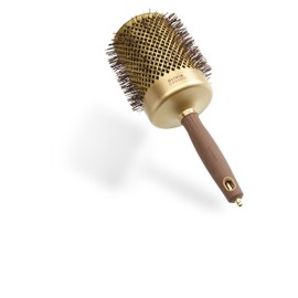 Olivia Garden Expert Blowout Shine - Gold & Brown - 80 - Round Antistatic Ceramic Brush for Shiny and Frizz-free Blowouts
