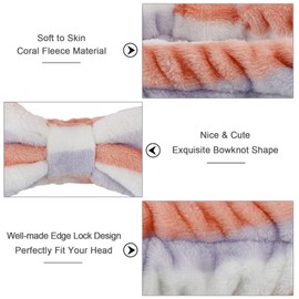 Ondder 8 Pack Spa Headband for Washing Face Makeup Skincare Headbands Facial Headbands Fluffy Spa Shower Cosmetic Face Wash Solide Color Leopard Polka Dot Headbands Head Bands for Women Girls