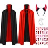 AOOWU Adult Hooded Cape Set, Reversible Black and Red Cape