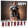 Raccoon Birthday Card with Envelope 145mm x 145mm