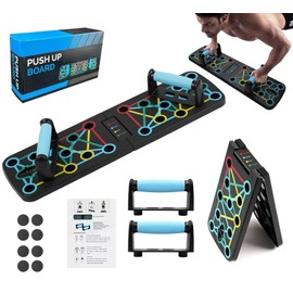 Push Up Board, Multi-Function Home Workout Equipment, Foldable, Portable Press Up Tools, Exercise Board, Effective Training Muscles for Men and Women