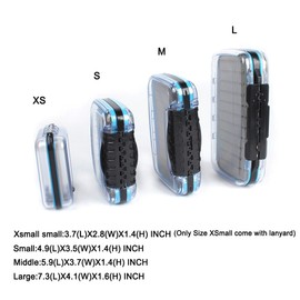 Dr.Fish Fly Fishing Box Waterproof Two-Sided Lightweight Slit Foam Clear View Flies Case Storage Portable