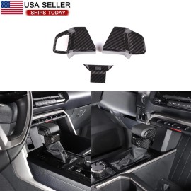 momocar Carbon ABS Gear Shifter Knob Head Side Cover Trim For Toyota Tundra 2022-2023 US