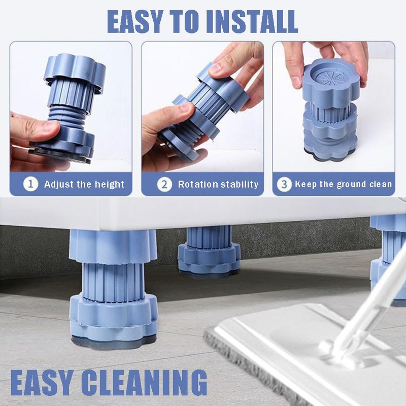 Ouliget Washing Machine Base Foot Pads Anti Vibration Pads,Adjustable Height