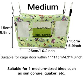 Copfeu Large Spring Summer Breathable Bird Nest House, Bird Bed for Cage, Parrot Nest Snuggle Shed Hut for Four Seasons, Easy to Install for Quaker Lovebirds (Medium,Pink)