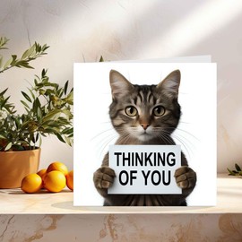 Thinking of You Card - cat card 145mm x 145mm