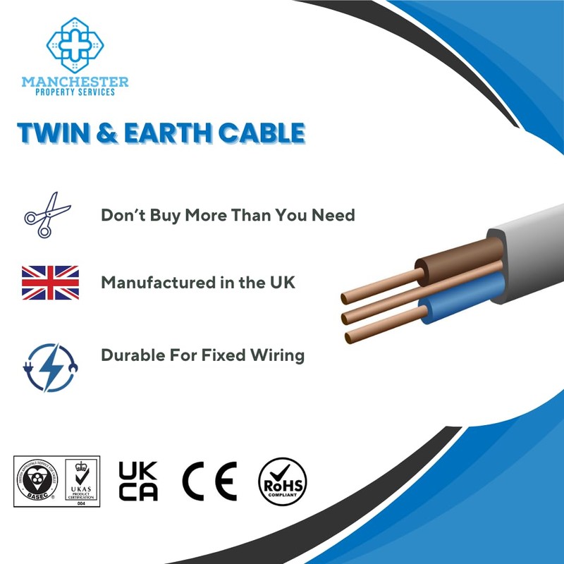 Twin and Earth Electric Cable 1.5mm / 2.5mm / 6mm