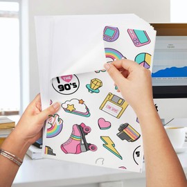 QYH Printable Vinyl Sticker Paper for Inkjet & Laser Printer - Matte White Waterproof, Compatible with Cricut, Silhouette, 50 Sheets, Ideal for Small Business & DIY Crafters (Labels/Decor) - 8.5"x11"