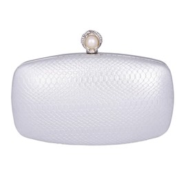 Adoptfade Womens Pleated Evening Bags Crystal Clutches, Silver