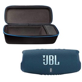 JBL Charge 5 Portable Waterproof Wireless Bluetooth Speaker Bundle with divvi! Protective Hardshell Case - Blue
