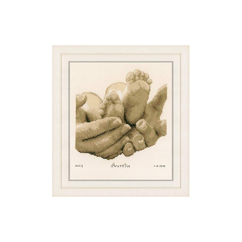 Vervaco PN-0153837 Baby's Feet Embroidery Kit Counted Pattern Cotton Multi-Coloured