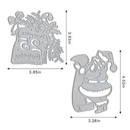 Metal Christmas Santa Die Cuts for Card Making, Christmas Words Letter Candy Bows Flower Calendar Leaves Cutting Dies for DIY Decor Paper Craft Card Making Scrapbooking Paper Album Stamp