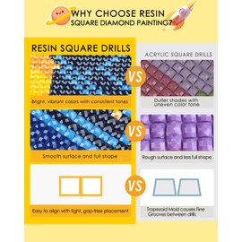 Tabla de crecimiento DIY para kits de arte de diamante de pared para niños kits de pintura de diamante para adultos, kit de pintura de diamante de taladro cuadrado, kit de arte de gemas con puntos de
