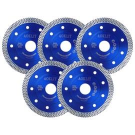 AOKLIT 4.5 inch Super Thin Diamond Blade for Angle Grinder, Tile Saw, Diamond Saw Blades Cutting Porcelain Tile Granite Marbles (Blue) (5)