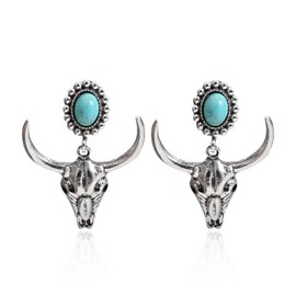 Western Earrings for Women Silver Turquoise Dangle Boho Chic Rodeo Jewelry