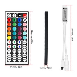 Aroidful Mini LED IR RGB Controller 4 Pin 44 Buttons for SMD LED Strip 3528 5050 5630 RGB DC 5V-24V Adjustment Speed/Brightness/Colour/Scene