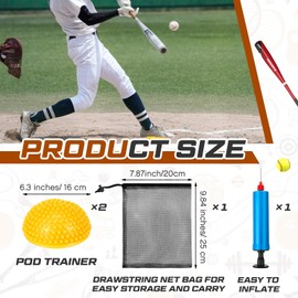 JellyArch 2 Pcs Softball Training Aid Pod Softball Pitching Tools Equipment for Pitcher Trainer Softball Baseball Pitching Gear Hitting Throwing Develop Power Coordination Balance with Bag and Pump