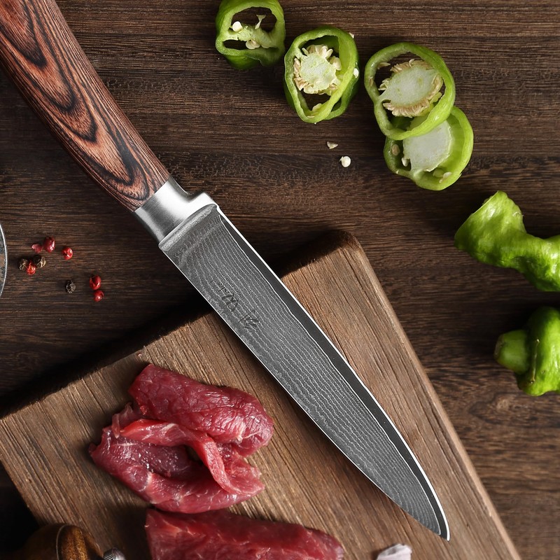 Wakoli Carving Knife, 7-inch Blade Damascus Chef Knife made from