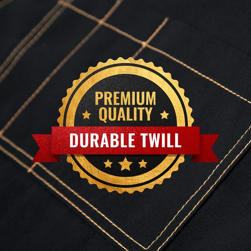 Under NY Sky Essential Black Twill Apron - Cross-Back with